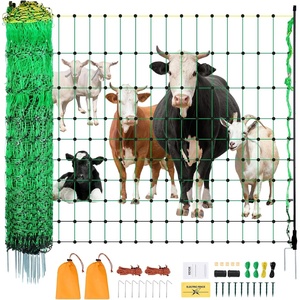 VEVOR Electric Poultry Netting, 48″ H x 168′ L, PE Net Fencing Kit with Posts & Double-Spiked Stakes, Utility Portable Mesh for Chickens, Ducks, Geese, Rabbits, Used in Backyards, Farms, and Ranches(50in x 164ft)