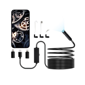 VEVOR Endoscope Camera with Light, 1920P HD Borescope for Android & iOS, 8 LED Lights Inspection Camera with 10FT Semi-Rigid Cable, 2X Zoom, IP67 Waterproof Snake Scope Camera for Auto, Plumbing(16.4FT)