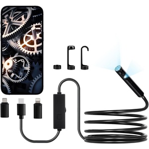 VEVOR Endoscope Camera with Light, Dual Lens Borescope for Android & iOS, 1920P HD Inspection Camera with 8 + 1 LED Light, 2X Zoom, 16.4FT Snake Cable, IP67 Waterproof Snake Camera for Auto, Plumbing(10FT)