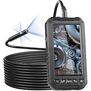 VEVOR Endoscope Camera with Light, Triple Lens Borescope with 49.2FT Semi-Rigid Cable, 5″ Screen 1080P Inspection Camera, 8 + 2 LED Lights, IP67 Waterproof Snake Cameras for Auto, Plumbing (32GB Card)(5″ Screen-Triple Lens)