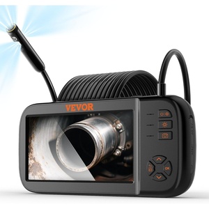 VEVOR Endoscope Camera with Light, Triple Lens Borescope with 49.2FT Semi-Rigid Cable, 5″ Screen 1080P Inspection Camera, 8 + 2 LED Lights, IP67 Waterproof Snake Cameras for Auto, Plumbing (32GB Card)(16.5 ft Length)