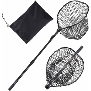 VEVOR Fishing Net, Landing Nets with Telescopic Handle Lightweight and Stronger Fish Gear, Durable and Fish-Friendly, for Kayak, Boat, Bank, Pond(Silicone net)