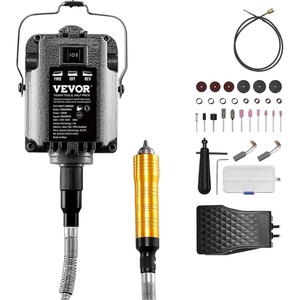 VEVOR Flex Shaft Grinder, 125W 18000RPM Electric Flex Shaft Rotary Tool, Foot-Pedal Control Hanging Carver Grinder with 112PCS Accessory Kit for Sanding Buffing Polishing Cutting(1200W)