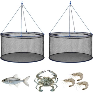 VEVOR Foldable Fishing Net, Landing Fishing Pier Nets 31.5″ Hoop, Portable Drop Net for Pulling up Fish, Durable and Fish-Friendly, with Rope and Storage Bag, for Minnows, Crawfish, Shrimp, Crab