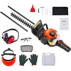 VEVOR Gas Hedge Trimmer 2 Cycle, 23.2-Inch 26cc Dual Sided Blade, Handheld, Lightweight, EPA, CE, EMC Certified, Ideal for Trimming Shrubs and Bushes, Includes Blade Cover, Gloves and Ear Protectors(26 cc)