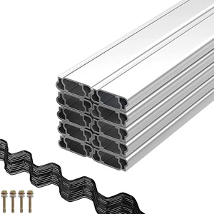 VEVOR Greenhouse Spring Wire and Lock Channel 40 Packs, 6.56 ft PE Coated Aluminum Alloy Bundle Kit, Plastic Poly Film or Shade Cloth Attachment w/Screws, Silver(20 Pack)