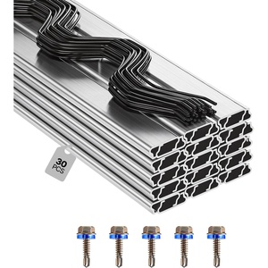 VEVOR Greenhouse Spring Wire and Lock Channel 40 Packs, 6.56 ft PE Coated Aluminum Alloy Bundle Kit, Plastic Poly Film or Shade Cloth Attachment w/Screws, Silver(30 Packs（1.2mm）)