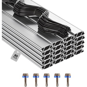 VEVOR Greenhouse Spring Wire and Lock Channel 40 Packs, 6.56 ft PE Coated Aluminum Alloy Bundle Kit, Plastic Poly Film or Shade Cloth Attachment w/Screws, Silver(40 Packs（1.2mm）)