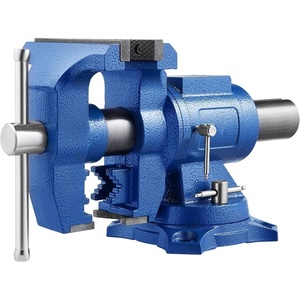 VEVOR Heavy Duty Bench Vise, 5.5″ Jaw Width, Double Swivel Rotating Multi-Purpose Bench Vise, with 360° Locking Swivel Base and Head, 2.76″ Throat Depth, 5″ Max Jaw Opening, for Drilling Pipe Cutting(5 inch)