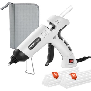 VEVOR Hot Glue Gun, 60/100W Dual Power, Mini Hot Glue Gun with 20 Premium Glue Sticks and Oxford Cloth Bag, Fast Preheating & High Temp Melt Glue Gun for Crafts, Arts, DIY, Quick Home Repairs, White(Hot Glue Gun)