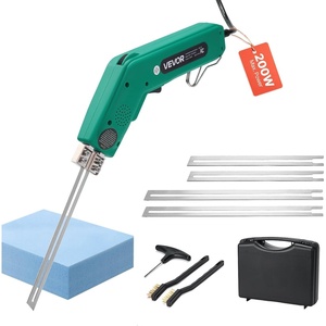 VEVOR Hot Knife Foam Cutter, 200W Electric Foam Cutting Tool, 122℉ – 932℉ Adjustable Styrofoam Cutter with 6″ & 8″ Cutting Blades for KT Board, Polyethylene, Sponge, Rubber – Tool Box Included(Green-handheld)