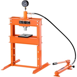VEVOR Hydraulic Shop Press, 20 T H-Frame Pneumatic Shop Press with Press Plate, Stable Garage Floor Adjustable Hydraulic Press with Triangular Support, Fit for Bending, Straightening & Stamping(10T)