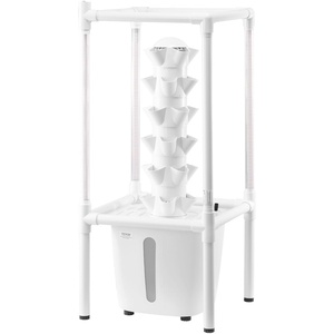 VEVOR Hydroponic Growing System, 30 Pods Vertical 6 Tiers Hydroponic Tower, Home Hydronic Garden with Water Pump & Timer, Water Circulation Plants Germination Kit for Indoor Herbs Fruits & Vegetables(6 Tiers/30 Pods–With Grow Light)