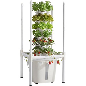 VEVOR Hydroponic Tower, 20 Pods 4 Tiers Hydroponics Growing System Kit, Vertical Home Hydronic Garden with 20L Water Tank & Pump, Planter Plants Germination Kit for Indoor Herbs, Fruits, Vegetables(Pro-6 Tiers/30 Pods–With Grow Light)