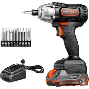 VEVOR Impact Driver, 1/4 Inch, 3000 RPM Max Speed, 12 V Brushless Motor, Electric Cordless Impact Driver Kit with Battery and Charger, 20 Bits, LED Work Light, for Furniture, Electrical, Home Repairs(180N.m – 2800BPM)