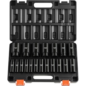 VEVOR Impact Socket Set, 1/2″ 19 Piece Impact Sockets, Deep Socket, 6-Point Sockets, 1/2″ Drive Set 3/8″ to 1-1/2″, Cr-V Rugged Construction, Easy to Identify, with a Sturdy Storage Case, for Vehicles