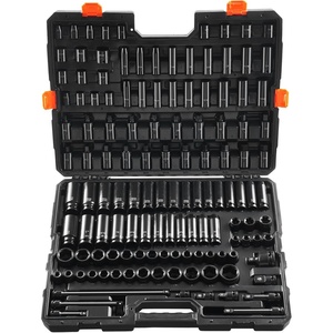 VEVOR Impact Socket Set 130 Piece 3/8″ & 1/2″ – SAE & Metric Drive Socket Set – 6 Point Cr-Mo Alloy Steel for Auto Repair – Easy-to-Read Size Markings – Includes Storage Case(1/2″ & 3/8″ 130PCS CR-MO)