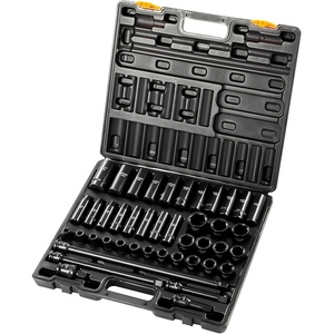 VEVOR Impact Socket Set 130 Piece 3/8″ & 1/2″ – SAE & Metric Drive Socket Set – 6 Point Cr-Mo Alloy Steel for Auto Repair – Easy-to-Read Size Markings – Includes Storage Case(1/2″ 43PCS)