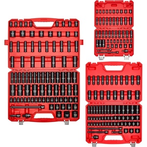 VEVOR Impact Socket Set 130 Piece 3/8″ & 1/2″ – SAE & Metric Drive Socket Set – 6 Point Cr-Mo Alloy Steel for Auto Repair – Easy-to-Read Size Markings – Includes Storage Case(1/2″ & 3/8″ & 1/4″ 210PCS)