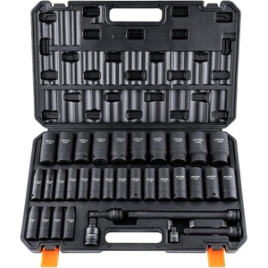 VEVOR Impact Socket Set 130 Piece 3/8″ & 1/2″ – SAE & Metric Drive Socket Set – 6 Point Cr-Mo Alloy Steel for Auto Repair – Easy-to-Read Size Markings – Includes Storage Case(1/2″ 34PCS CR-MO)