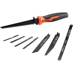 VEVOR Keyhole Saw, 6 in, Soft Grip Handle, 8-in-1 Multi-Blades Drywall, Triple Ground Teeth, for Cutting Drywall Wood Metel Plastic Plywood Wallboard Thin Sheet(6 inch)