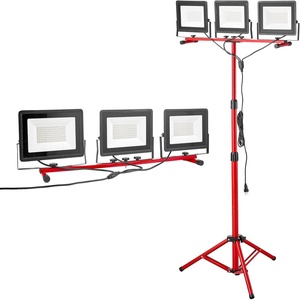 VEVOR LED Work Light with Stand, 13.2Ah, Rechargeable Cordless Camping Light, with 3 Lamp Heads, Detachable Tripod Stand, 2200 Lumens 3000K-6500K Dimmable, Portable Construction Lighting for Job Site(21000 LM | Corded | 1 Pack)