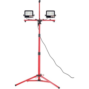 VEVOR LED Work Light with Stand, 13.2Ah, Rechargeable Cordless Camping Light, with 3 Lamp Heads, Detachable Tripod Stand, 2200 Lumens 3000K-6500K Dimmable, Portable Construction Lighting for Job Site(5000 LM | Corded | 1 Pack)