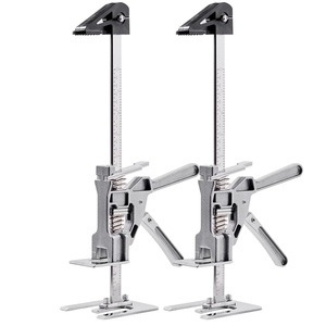 VEVOR Labor Saving Arm Jack, 2 PCS 220 lbs Bearing Capacity, Lifting up to 9.8″, Metal Hand Lifting Jack Tool with Magnetic Level, Adjustable Height, for Door, Window, Furniture, Woodworking, Black(L-12inch)