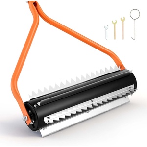 VEVOR Lake Weed Roller, 18 ft Lake & Pond Weed Removal Tool, Muck Razer Aquatic & Sludge Tiller, Rid Roots and Muck Buildup, 6 Preassembled Stainless Steel Blades, 5 Aluminum Handles, Easy Assembly(14ft)