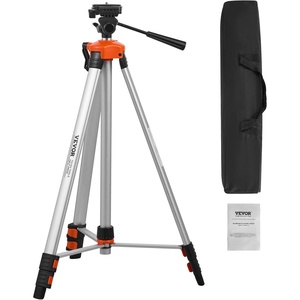 VEVOR Laser Level Tripod Stand, 5/8″-11 Thread Mount, 45.07-114.37 inch Height Adjustment Heavy Duty Survey Tripod, with Level Bubble & Diffusion Limiter, Liftable Non-Skid Feet for Construction(Retractable Legs-lightweight)
