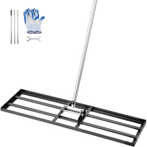 VEVOR Lawn Leveling Rake, 30″ x10″ Level Lawn Tool, Heavy-Duty Lawn Leveler with 78″ Steel Extended Handle, Yard Leveling Rake Suit for Garden, Golf Lawn, Farm, Green(36x10x84in)
