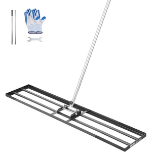 VEVOR Lawn Leveling Rake, 30″ x10″ Level Lawn Tool, Heavy-Duty Lawn Leveler with 78″ Steel Extended Handle, Yard Leveling Rake Suit for Garden, Golf Lawn, Farm, Green(48 x 10 x 90.2 in)