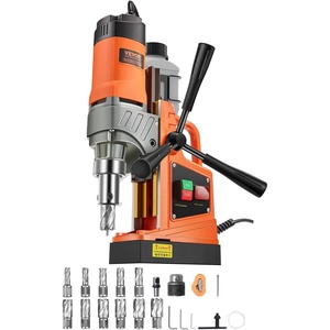 VEVOR Mag Drill Press, 1300W 1.57″ Boring Diameter, 2922lbf Power Portable Magnetic Drill, 810 PRM, 11Pcs Drill Bits Electric Drilling Machine for Metal Surface, Industrial and Home Improvement | For Metal Surface, 810 PRM, with 11Pcs Bits, Portable, Titanium Magnesium Alloy Guide Rail, Industrial and Home Improvement(W/ 1.57” 11PCS)