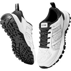 VEVOR Mens Cross Training Shoes, Arch Support & Adjustable Lace-up Training Shoes for Running Gymnastics Walking Weightlifting (Unisex)(White)
