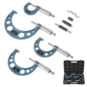 VEVOR Micrometer Set, Digital Outside Micrometer 0-1 inch Measuring Range, 0.00005″ Resolution, Ultra-Precision 0.0001 Accuracy, LCD Screen, in/mm Switch, Carbide Tip, with Protective Case(0-1″/1-2″/2-3″/3-4″)