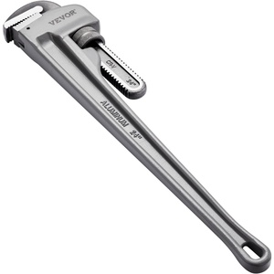 VEVOR Pipe Wrench, 18″ Aluminum Straight Pipe Wrench, Adjustable Plumbing Wrench, with High Strength Jaw and Ergonomic Handle, Easy to Carry, Hangable Design, for Water Pipes, Automotive Repairs(24″ Straight Pipe Wrench)