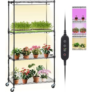 VEVOR Plant Stand with Grow Light, 4-Tier Plant Shelfwith 45W Full Spectrum LED, 3 Mode Plant Light with Timer and Wheel for Seed Starting, Metal Plant Rack for Indoor Plants(4 Tiers  3 Light Modes with Timer)
