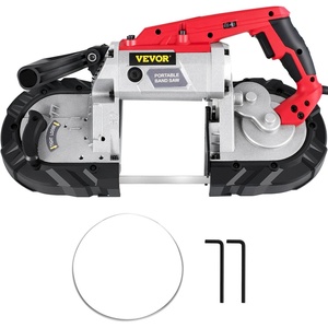 VEVOR Portable Band Saw, 110V Removable Alloy Steel Base 5 Inch Cutting Capacity Hand held Variable Speed Portable Bandsaw, 10Amp Motor Deep Cut Band saw for Metal Wood(No Base)