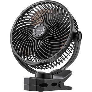 VEVOR Portable Clip Fan, Rechargeable Clip On Fan with Light, USB Port with 3 Speeds & Circulation Mode, Strong Airflow Sturdy Clamp, Long Runtime for Desk, Golf Cart,Outdoor Camping Treadmill,Black(Portable Clip Fan  Black)