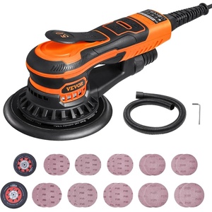 VEVOR Random Orbital Sander 6-Inch, 350W Brushless Orbital Sander, 10,000 PRM 6 Variable Speed Electric Palm Sander with 10PCS Sandpapers, Dust Connector & Hose for Woodworking Detailing Sanding(Orange)