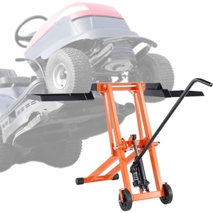 VEVOR Ride on Lawn Mower Lift Jack, 880 Lbs Weight Capacity, Telescopic Maintenance Jack with Crank Handle & Power Tool Handle, Foldable Lawn Tractor Lifter for Lawn Mowers and Garden Tractors, Black(500 Lbs)
