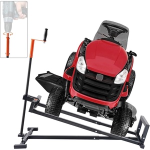 VEVOR Ride on Lawn Mower Lift Jack, 880 Lbs Weight Capacity, Telescopic Maintenance Jack with Crank Handle & Power Tool Handle, Foldable Lawn Tractor Lifter for Lawn Mowers and Garden Tractors, Black(880 Lbs)