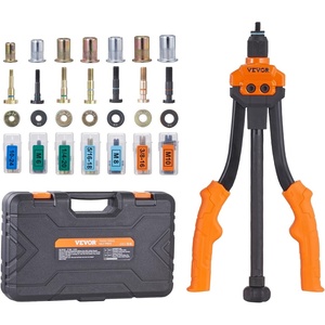 VEVOR Rivet Nut Tool, 14” Rivnut Tool Kit with 7 PCS Metric and SAE Mandrels, 70 PCS Assorted Rivet Nuts, 10-24, 1/4-20, M6, 5/16-18, M8, 3/8-16, M10, Rivet Nut Kit with Rugged Carrying Case