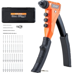 VEVOR Rivet Nut Tool, 16 inch Rivnut Tool Kit with 13PCS Metric and SAE Mandrels, 186PCS Rivet Nuts, Semi-auto Retraction, M3, M4, M5, M6, M8, M10, M12, 1/4-20, 5/16-18, 3/8-16, 1/2-13, 8-32, 10-24(RIVET GUN)