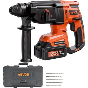VEVOR Rotary Hammer Drill, 1-9/16 in SDS-Max Cordless, Heavy Duty 20V Battery Powered Rotary Hammer, Including 2 Batteries, Charger, Drill Bit, Pointed Chisel, Carrying Case, for Concrete, Masonry(1-1/8″ – 20V)