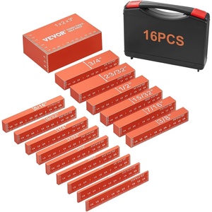 VEVOR Router Table Setup Bars, 14 pcs, Precision Aluminum Setup Blocks Height Gauge Set, with Laser Engraved Size Markings Storage Case, Measuring Depth Height Angle, for Router Table Saw Accessories(Measurement)