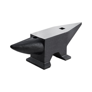 VEVOR Single Horn Anvil, 55lbs Cast Steel Anvil, High Hardness Rugged Round Horn Anvil for Blacksmiths, with Large Countertop and Stable Base, Metal Working Tool for Metal Bending, Shaping, Twisting(Black 132LB)