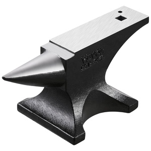 VEVOR Single Horn Anvil, 9 Lbs Cast Steel Anvil, High Hardness Rugged Round Horn Anvil Blacksmith, Compact Design and Stable Base, Forge Tools and Equipment, Metalsmith Tool for Bending and Shaping(Black 55LB)