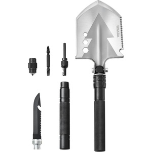 VEVOR Survival Shovel, 11 in 1 Camping Shovel Folding Multitool Kit, Portable and Compact, Stainless Steel, Multifunction for Off-Roading, Camping, Hiking, Outdoor, Survivalist and Emergency(8 in 1)