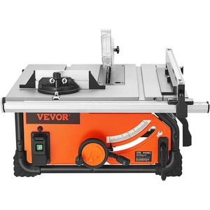 VEVOR Table Saw, 4500 RPM Portable Jobsite Table Saw with Sharp Edges & High Cutting Precision, Compact Table Saws with Dust Port For Woodworking, Fit for Raw Wood, Flooring & Cabinets(10inch-1800W)